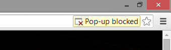 Popup blocked Warning in Chrome